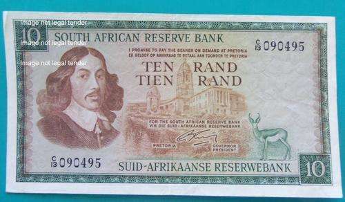 Rissik R10.00 note Ten rand 1966 C13 090495