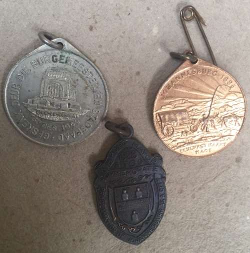 Three medallions issued by Johannesburg....one bid takes all