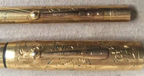 Waterman's 1903 "Ideal" gold filled pen and mechanical propelling pencil set