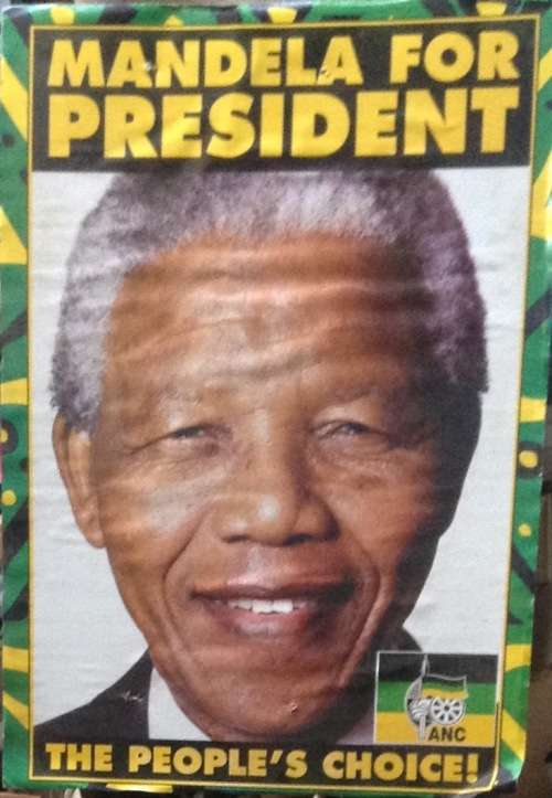 1994 Elections poster mounted on cardboard, as used