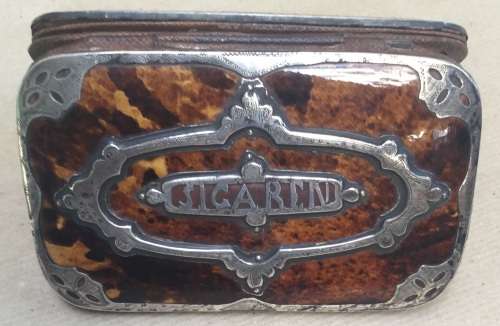 Antique Dutch sterling silver & turtleshell cigarette case...135 x 83 x 20 mm