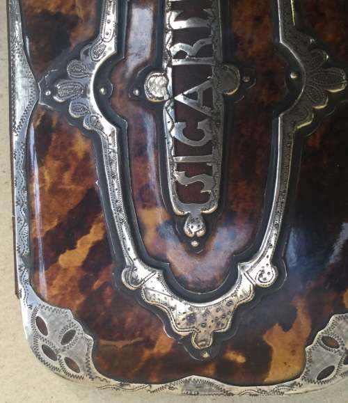 Antique Dutch sterling silver & turtleshell cigarette case...135 x 83 x 20 mm