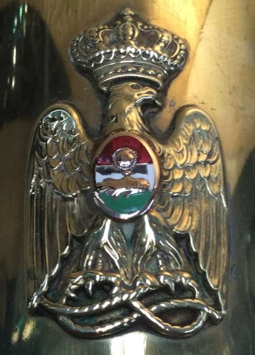 1940 18pdr shell with applied Italian badge....285mm height