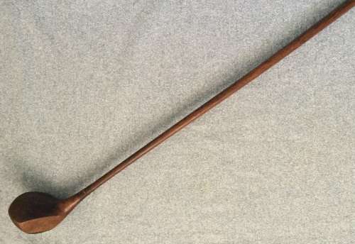 Antique hickory shaft "The Perfect Balance" brassie by R. Simpson of Carnoustie