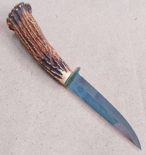 Solingen sheath knife, overall length 16.5 cms...with faux antler handle