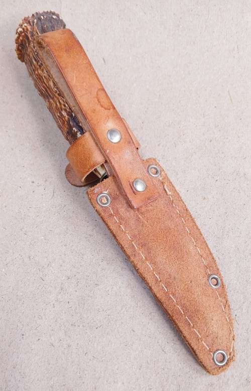 Solingen sheath knife, overall length 16.5 cms...with faux antler handle
