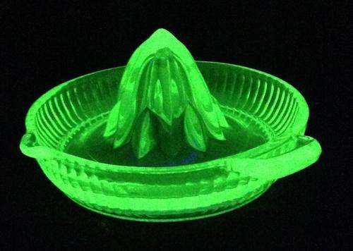 Uranium Glass Lemon Squeezers....130mm diameter..... Postage R46.00
