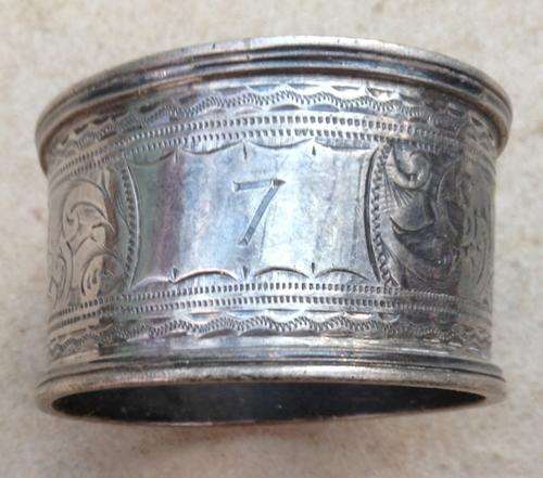 Napkin Ring....with the number "7".....Birmingham hallmarks 1902.....,21.7grams