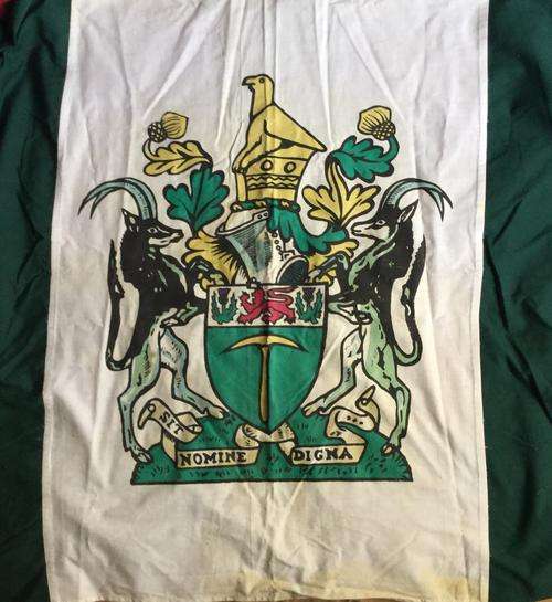Rhodesiana.....printed centre, panel stitched flag from late 1970's......approx 176 x 90 cms