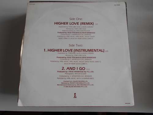 Steve Winwood - Higher Love 12" Maxi Vinyl LP