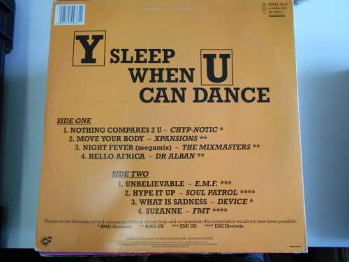 Y Sleep When U Can Dance - Various Vinyl LP 90's