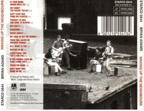 Bryan Adams - Waking Up The Neighbours CD