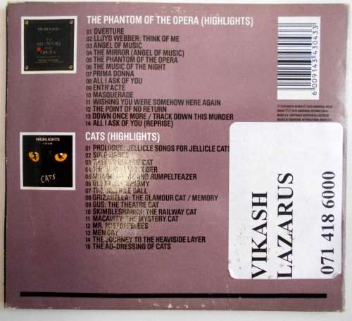 Phantom of the Opera / Cats - 2for1 Double CD Set