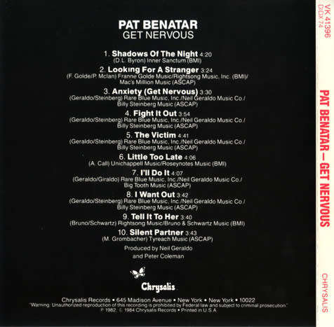 Pat Benatar - Get Nervous CD Import