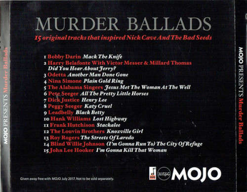 Various - Murder Ballads (15 Original Tracks That Inspired Nick Cave and the Bad Seeds) CD Import