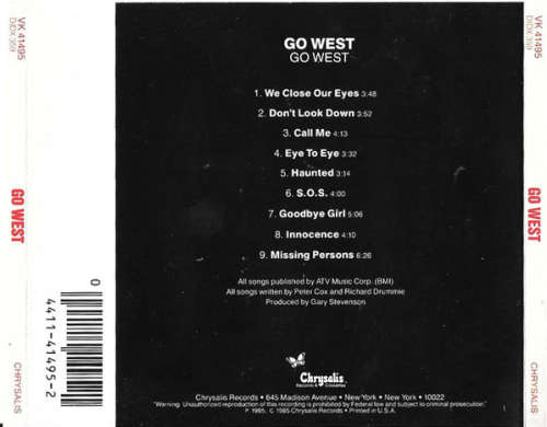 Go West - Go West CD Import