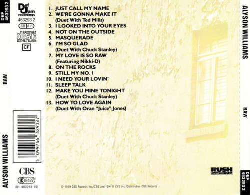 Alyson Williams - Raw CD Import