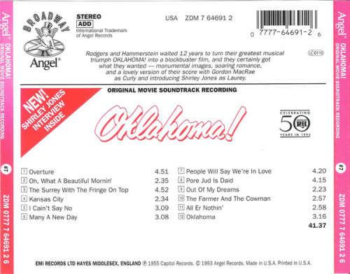 Rodgers and Hammerstein - Oklahoma! Soundtrack CD Import