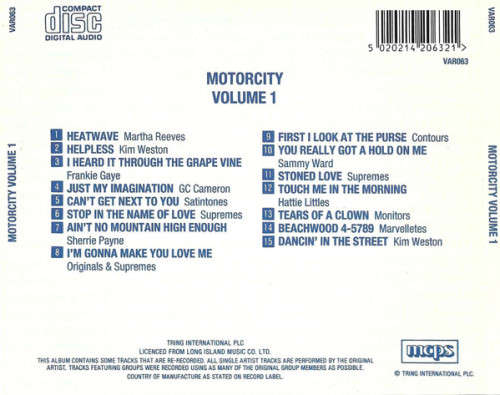 Various - Motor City 1, 2, 3 + 4 CD Set Import