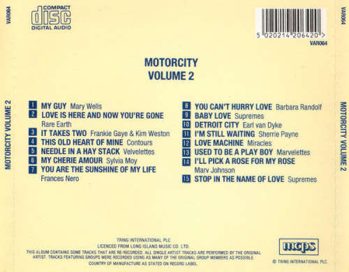Various - Motor City 1, 2, 3 + 4 CD Set Import