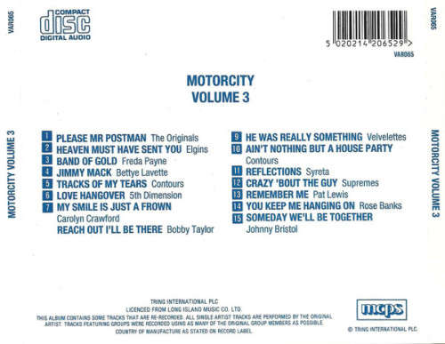 Various - Motor City 1, 2, 3 + 4 CD Set Import