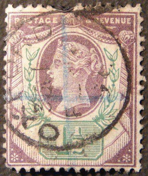 Queen Victoria 1.1/2d Jubilee with unusual cancel - fine used - CV R300