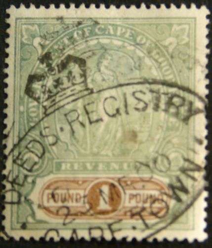 RARE FINE USED 1POUND REVENUE QV SUPERB C.T DEEDS REGISTRY CANCEL