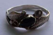 SILVER RING WITH BLACK STONE