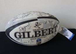 AUTOGRAPHED SHARKS RUGBY BALL - POSTAGE WITH INSURANCE R50