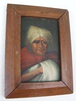 SIGNED MINIATURE OIL ON BOARD - NEEDS ATTENTION