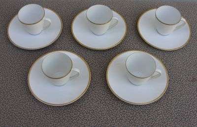 5 ESPRESSO DUOS BY THOMAS GERMANY - CLASSIC WHITE AND GOLD - POSTAGE R40