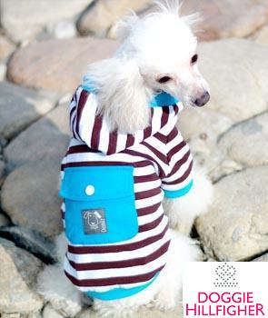 Blue or Pink Striped Hoodie for your puppies