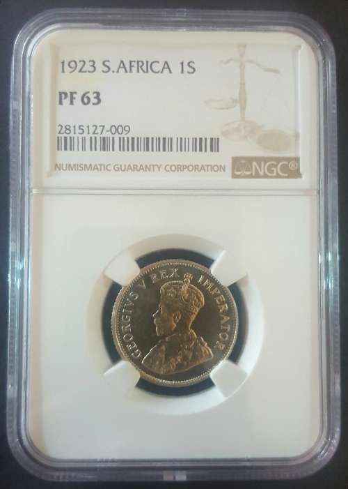 1923 Union of South Africa1 Shilling NGC Graded PF63 High Grade - Low Mintage -