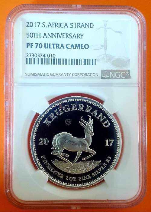 2017 Silver Krugerrand NGC PF70 ULTRA CAMEO - Perfect 50th Anniversary
