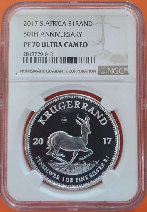2017 Silver Krugerrand NGC PF70 ULTRA CAMEO - Perfect 50th Anniversary