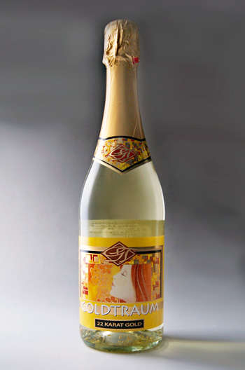 $$Imported ***REAL GOLD*** Sparkling White Wine with flakes of 22-karat GOLD leaf gold$$