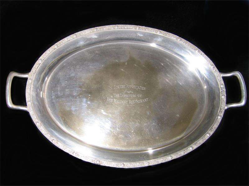 SHEFIELD ENGLAND E.P.N.S A1 LARGE SERVING TRAY - DIRECTORS OF WALDORF