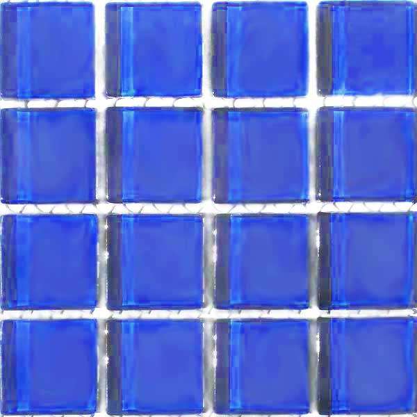 Crystal Glass Mosaic Tiles 23mm x 23mm - ROYAL BLUE