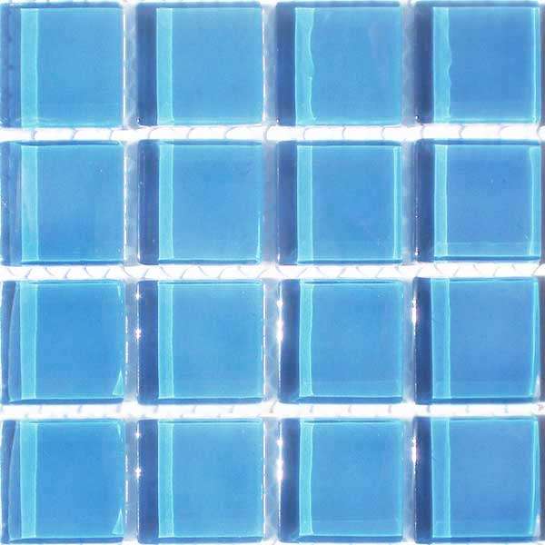Crystal Glass Mosaic Tiles 23mm x 23mm - SKY BLUE