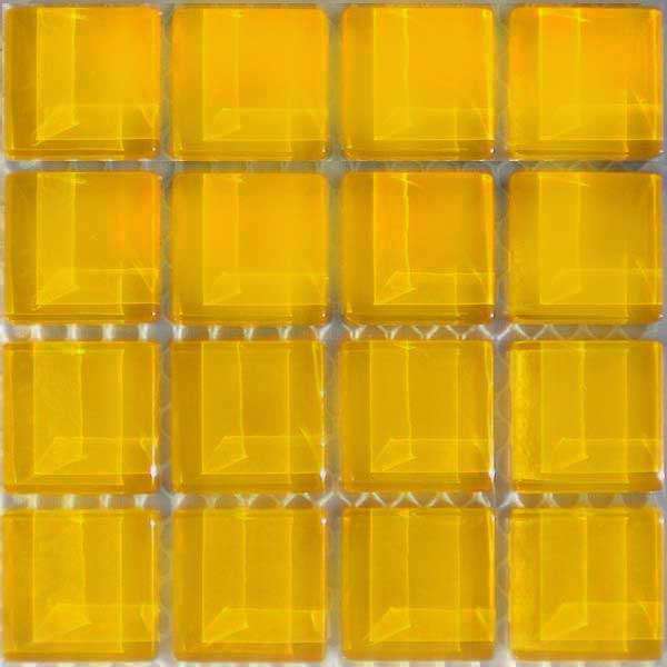 Crystal Glass Mosaic Tiles 23mm x 23mm - SUNFLOWER