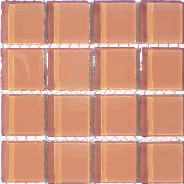 Crystal Glass Mosaic Tiles 23mm x 23mm - CARAMEL