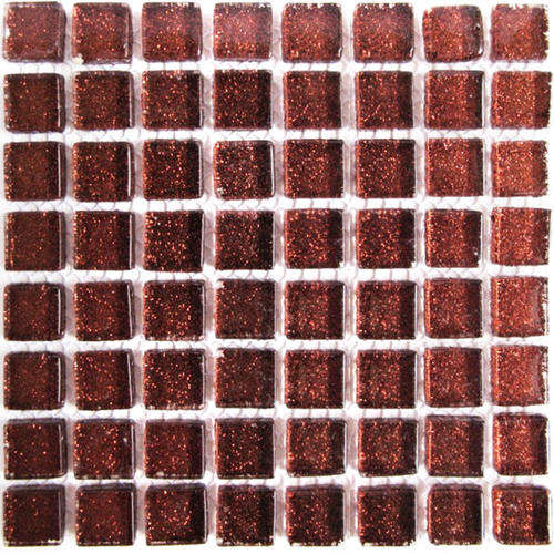 Crystal Glass Mosaic Tiles Mini Glitter 10 x 10 - DARK BROWN