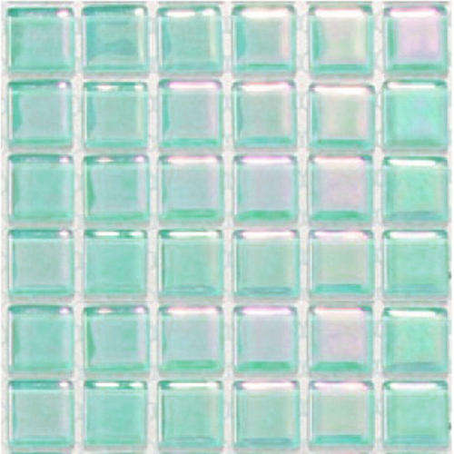 Reflective Crystal Glass Mosaic Tiles 15 x 15 - PEARL BABY BLUE