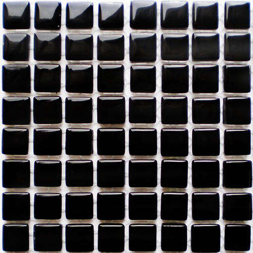 Crystal Glass Mini Mosaic Tiles 10 x 10 - BLACK
