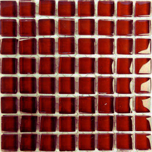 Crystal Glass Mini Mosaic Tiles 10 x 10 - BURGUNDY