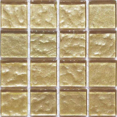 Crystal Glass METALLIC Mosaic Tiles 23mm x 23mm - IVORY