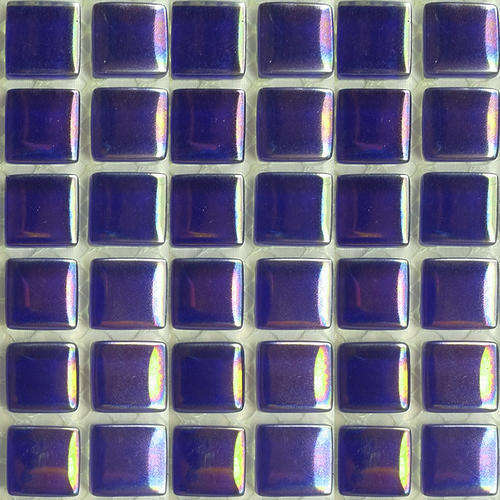 Reflective Crystal Glass Mosaic Tiles 15 x 15 - PEARL MIDNIGHT BLUE