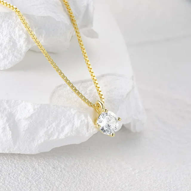 REAL 18K Gold Plated 925 Sterling Silver Necklace With 5A Graded Zirconia