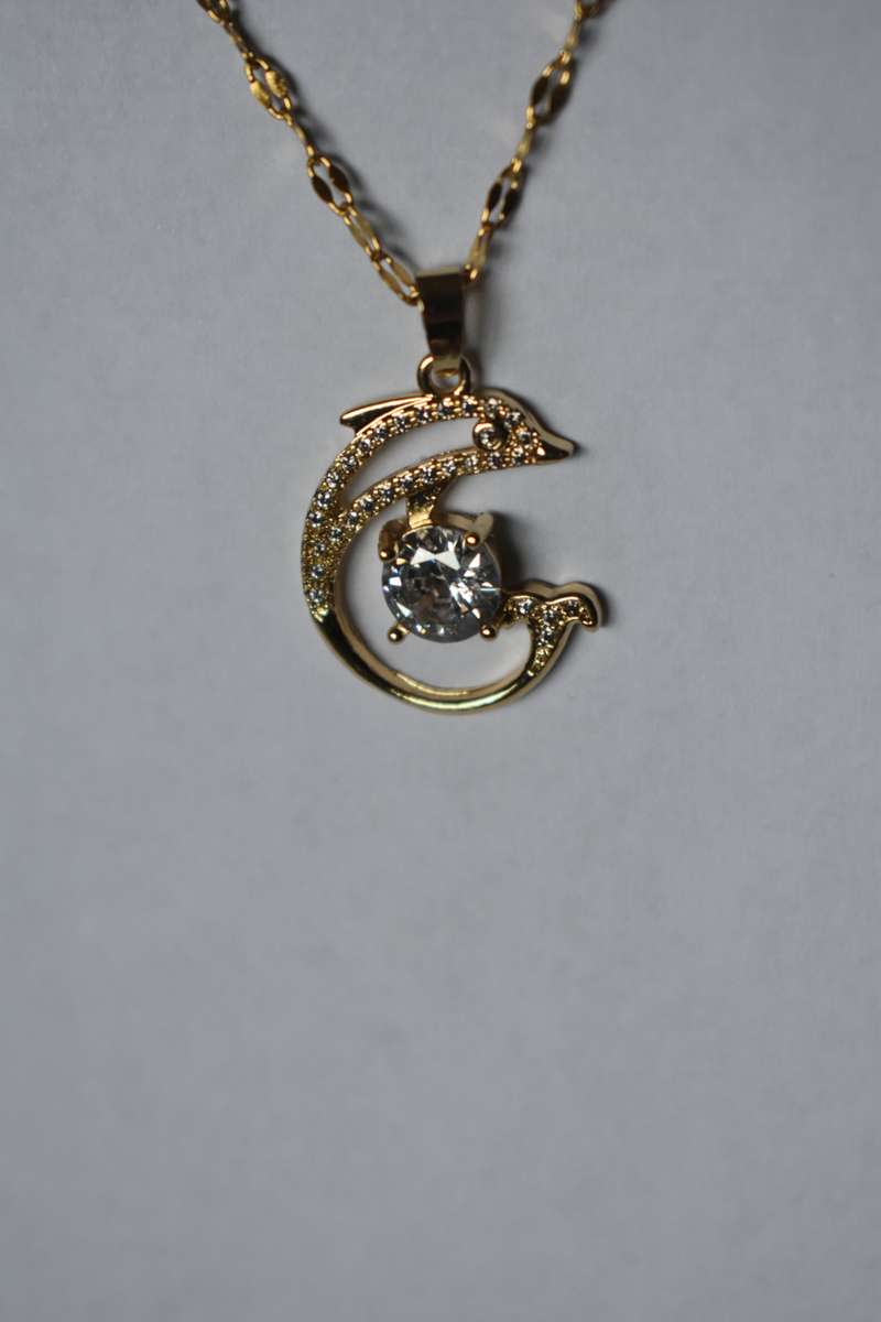 `R999` Bargain 18K Gold Plated Dolphin Necklace
