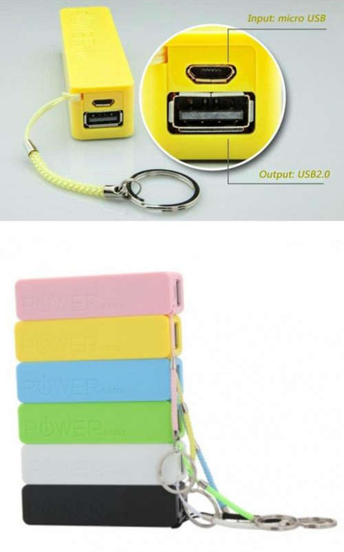 Mini Pocket Power Bank 9.5cm x 2cm approx. 2600mAh, Assorted colours - Bulk Offers Welcome